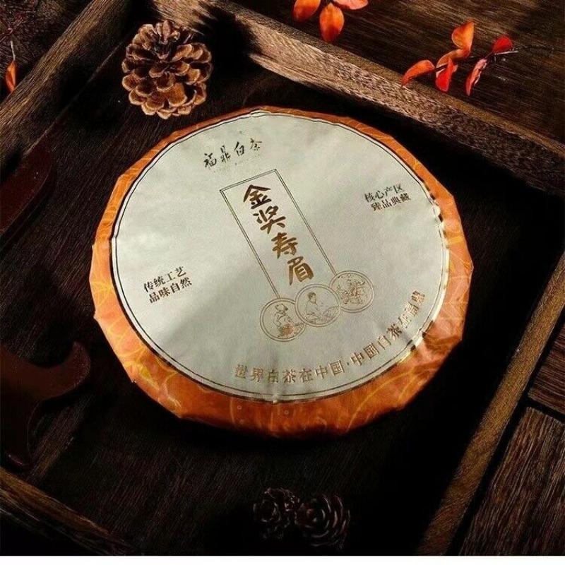 Fuding bílý čaj Starý bílý čaj Shou Mei Bílý čaj Zlatá medaile Čajový koláč 300g