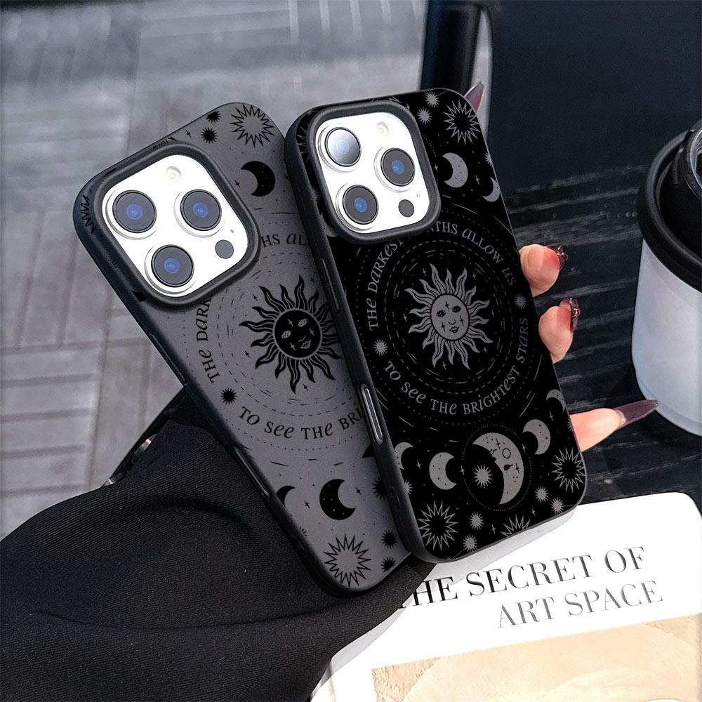 Luxury Retro Moon Sun God Matte Soft Phone Case For iPhone 17 16 15 14 Plus 13 12 11 Mini Air Pro X XS Max SE 7 8 Plus Cover