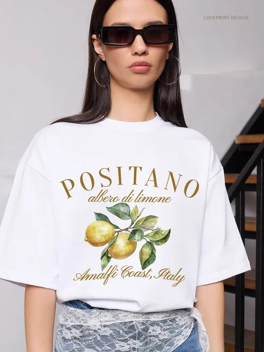 Oversized cotton print T-shirt S