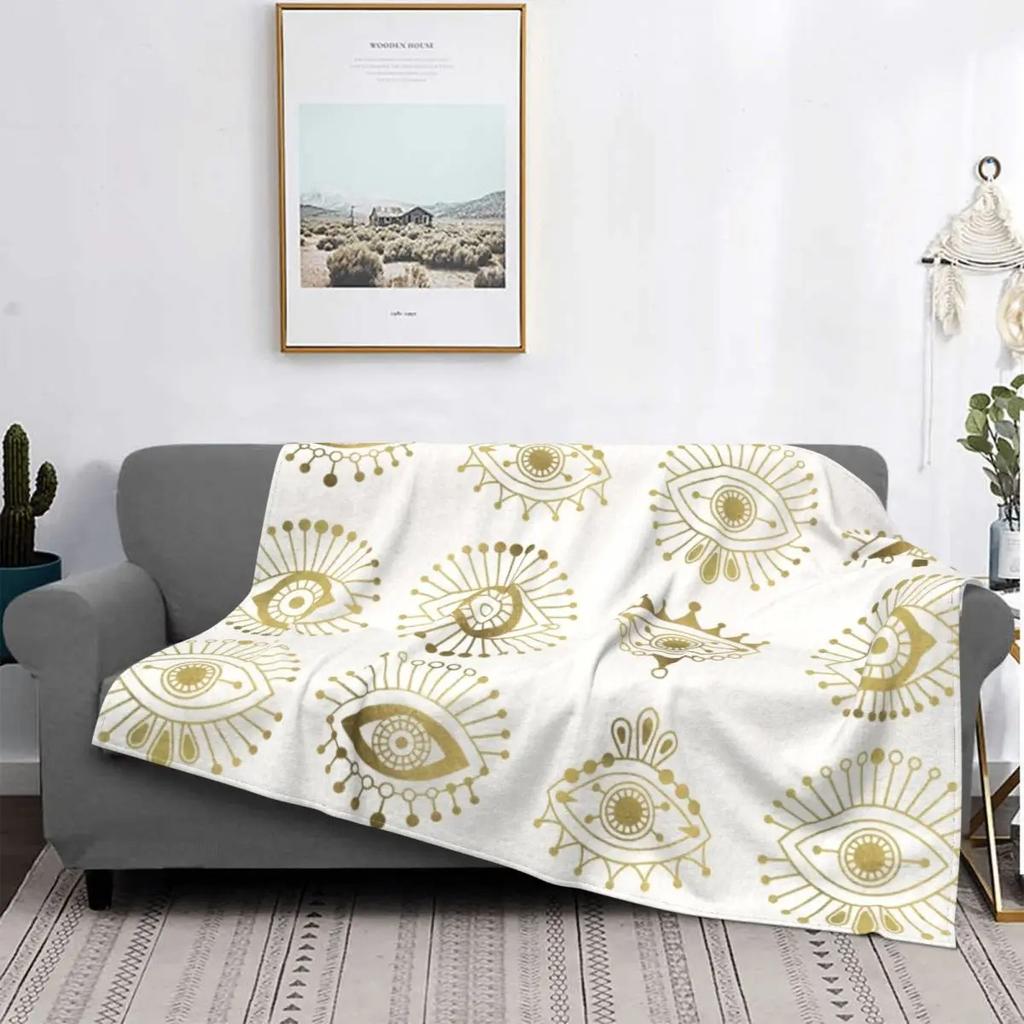 Bohemian blue eyes Printed Blanket for Sofa Bed Travel Camping Living Room Office Conditioning Blanket for All Seasons Gifts