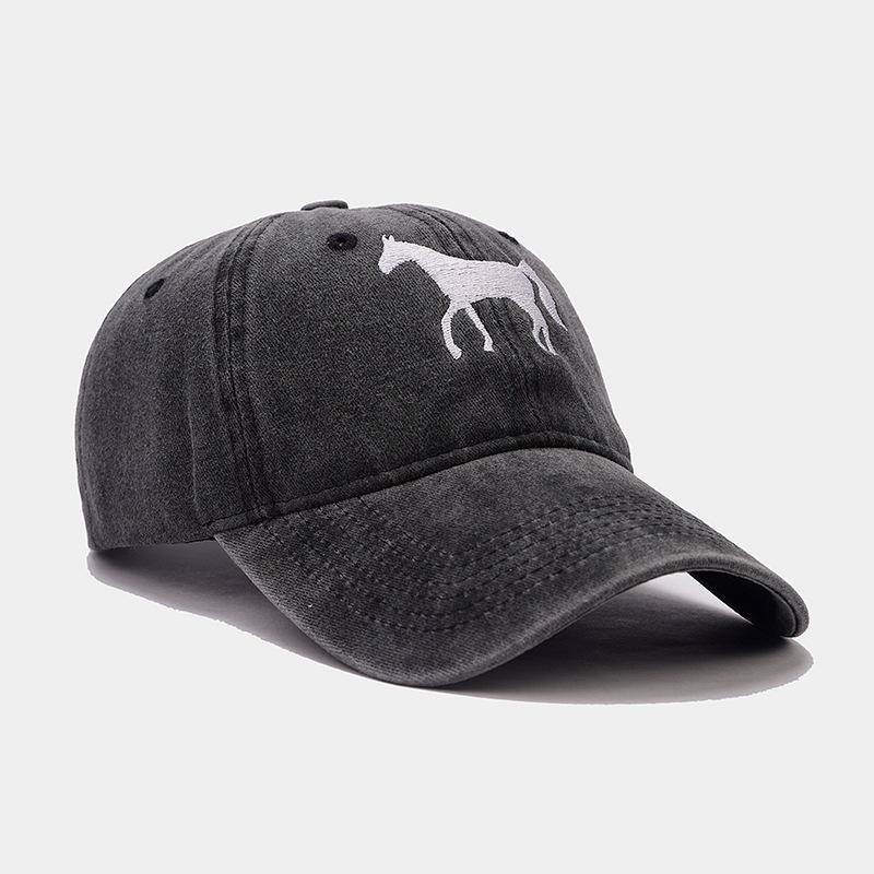 New Luxury Horse Embroidery PVC Adjustable Sun Hat for Unisex Casual Outdoor Fashion