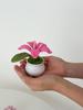 Flowers Hand-Knitted Lily Potted Delicate Crochet Woven Flowers Pot Mother's Day Gift