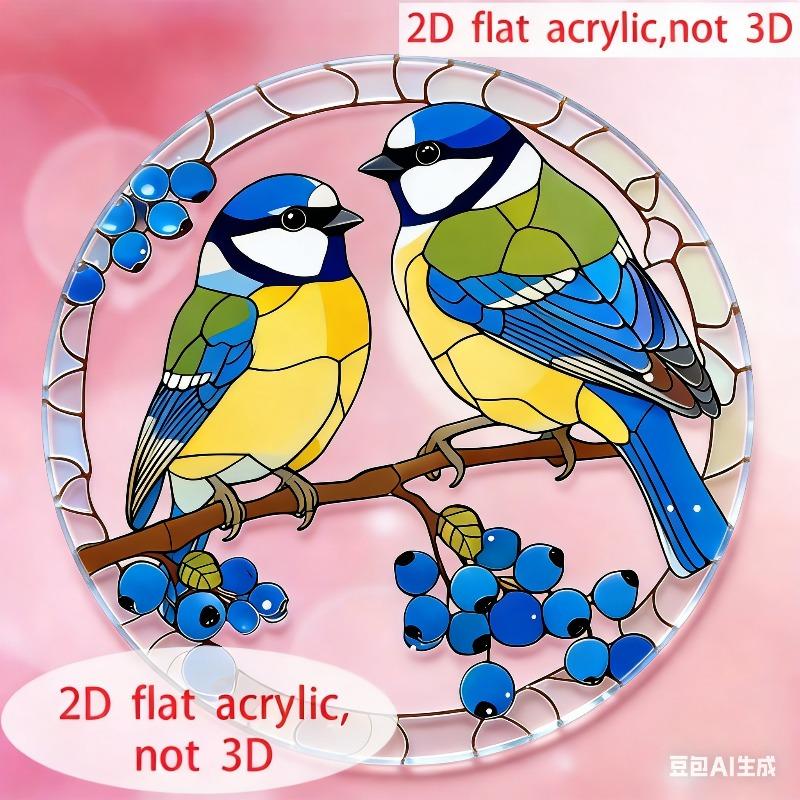 2D Flat Bohemian Style Blue Impact Bird Design Acrylic Decoration Sign Suitable for Wall Decoration, Porch, Room, Villa, Accents Home, Hallway, or Wor