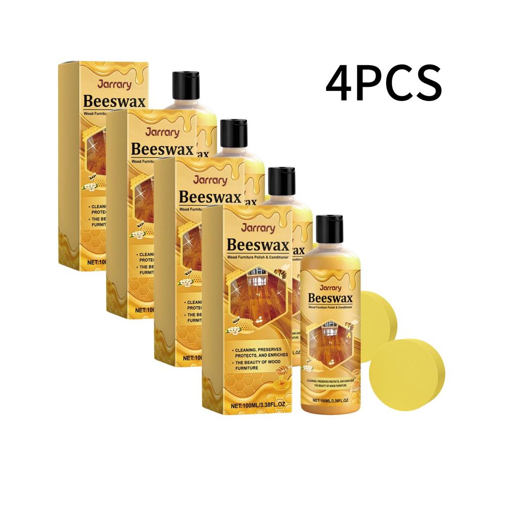 Jarrary Beeswax Wood Furniture Polish & Conditioner, Gentle Cleaning for Dust and Dirt, Restores Natural Shine for Wood Surfaces 1 Set