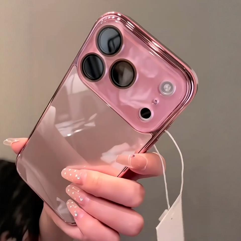 Fashion Plating Tempered Glass Phone Case For For Iphone 17 16 15 14 13 12 11 Pro Max Camera Lens Protection Shockproof Glossy Cover