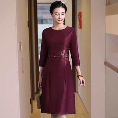 L10486 Spring High-End Plus Size Mother of the Bride A-Line Slimming Dress