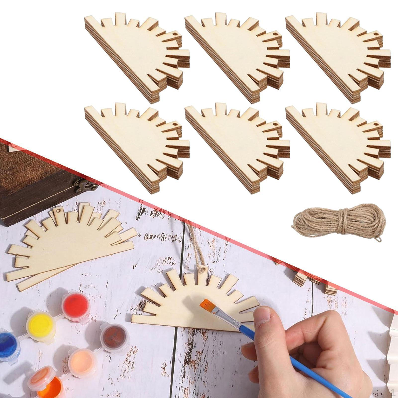 30x Unfinished Wood Pieces,Blank Slices,Wooden Board,Blank Pieces,Wooden Tags Slices,for Model