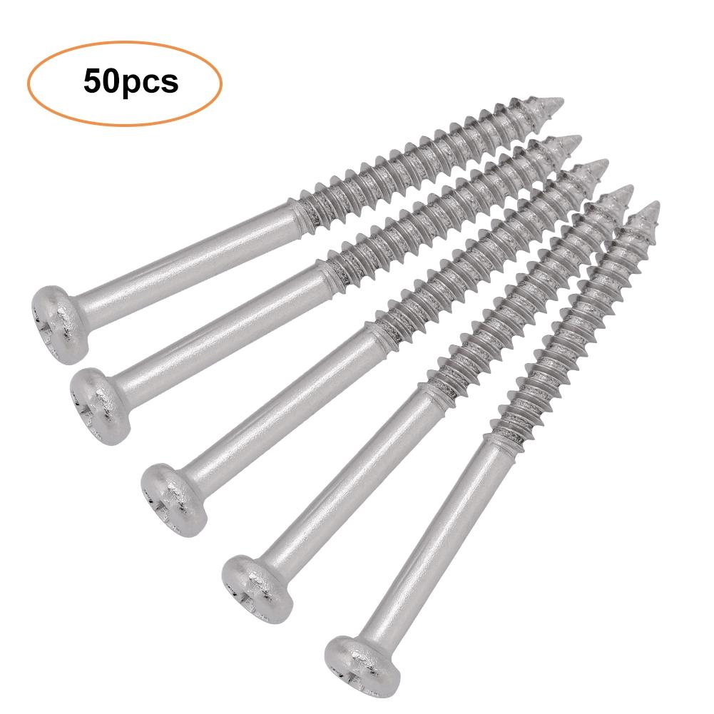 50pcs Nickel Plated Steel Bass Pickup Mounting Screws Repair Parts for JB Jazz  Bass