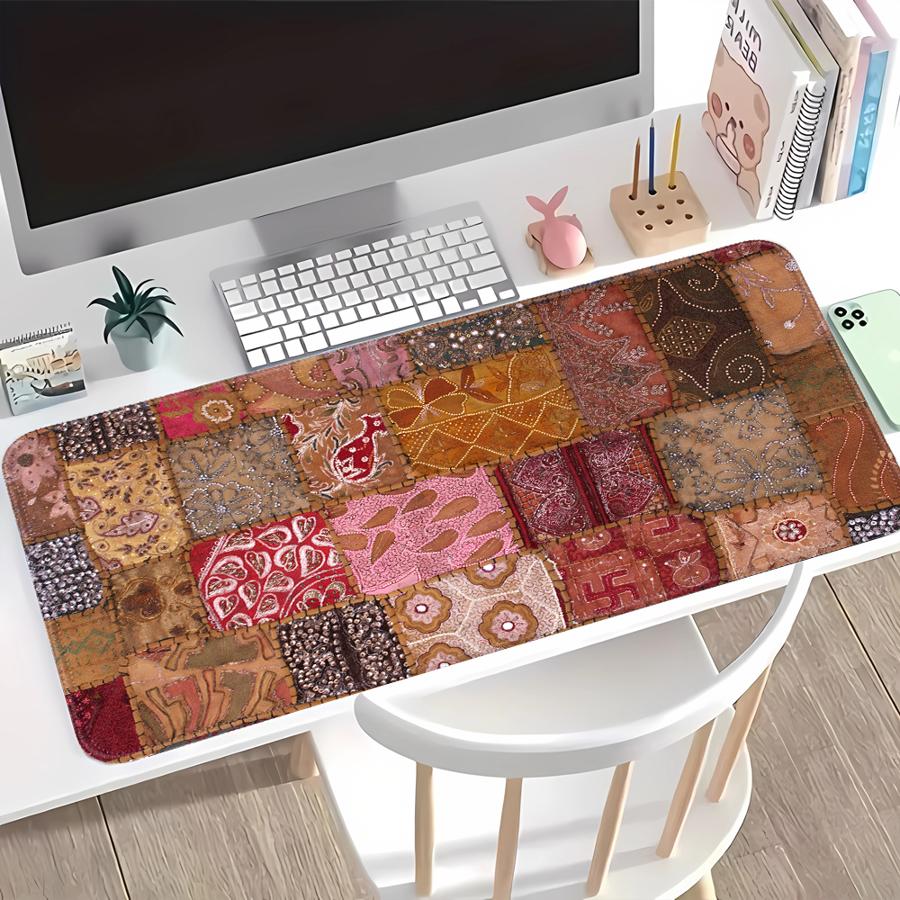 Tappetino per Mouse in Gomma Tappetino per Computer Portatile Tappetino da Ufficio Tappetino per Console di Gioco Accessori da Scrivania Tappetino per Tastiera e Mouse Modello Patchwork Colorato