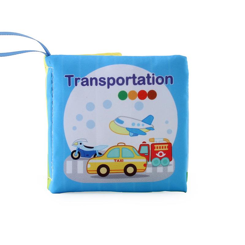 3D Baby Cloth Book: Early Education Toy with Fruits & Vegetables - 4 Pages, 8 Sides, English Cognitive Palm Book