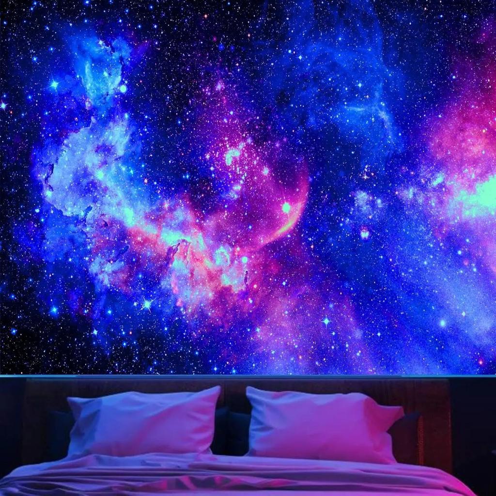Room Decoration Galaxy Tapestry Bedroom Aesthetic Space Tapestry Mysterious Nebula Wall Hanging Painting Background Living Room