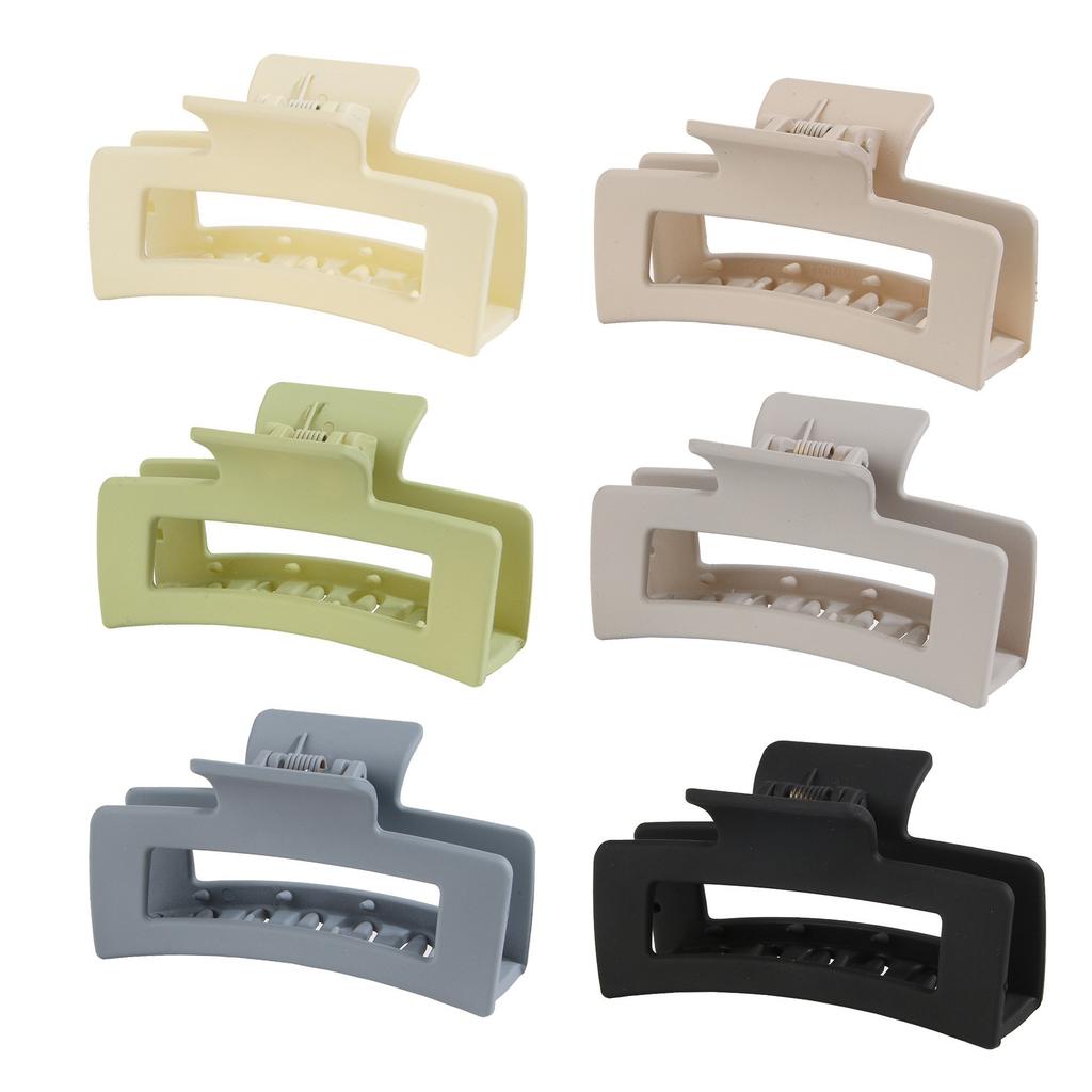 Matte Hair Clips for Women and Girls - Rectangle and Double Row Small Claw Clips for Thin/Medium Fine Hair - Nonslip Jaw Clips