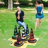 Outdoor Indoor Inflatable Witch Hat Ring Toss Game Halloween PVC Ice Cream Cone Style Interactive Toy for Kids Party Gift