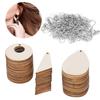 60PCS Wood Handmade DIY Wood Wooden Earrings Round Tapered Unfinished Pendants 3 Sizes Teardrop DIY Earrings Jewelry Making
