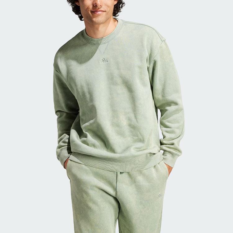 adidas All Szn Long Sleeve Sweatshirt Silver Green Men Streetwear IK4271