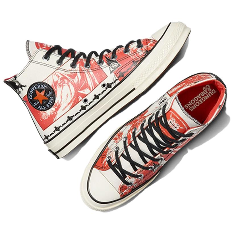 Dungeons & Dragons x Converse Chuck Taylor All Star Yüksek Egret Kırmızı Unisex Spor Ayakkabı Krem Siyah Çok Renkli A09883C