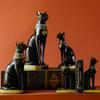Vintage Sculpture Egyptian Cat Statue Goddess Bastet Statuette Cat God Figurine Living Room Office Desk Decoration Home Decor