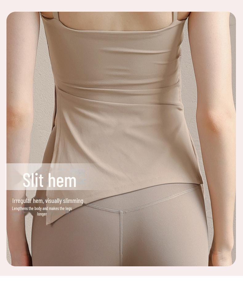 Women's High-Grade Sports Vest with Chest Pads - Stylish Yoga Top for Pilates, Fitness, and Casual Wear