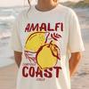 Amalfi Coast Lemon Graphic Tee: Italian Summer Shirt High Quality Round Neck Printed T-shirt