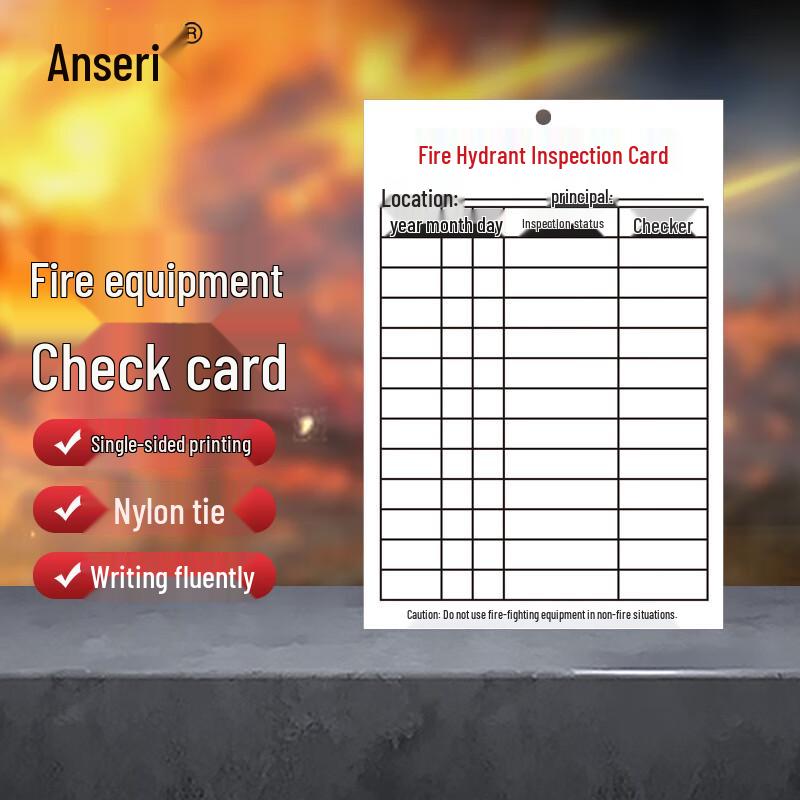 Ansell Fire Hydrant Inspection Record Cards