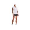Under Armour Solid Color V-Neck Short Sleeve T-Shirt Women Tops Silver 1255839-100