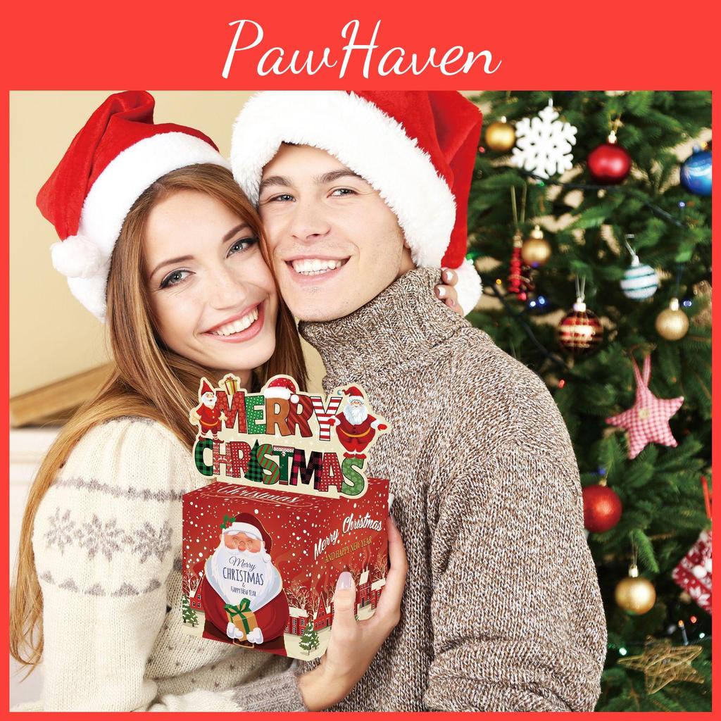 Christmas Santa Claus Collection Box With Red Gradient Paper For Holiday Party Decor And Gift Giving