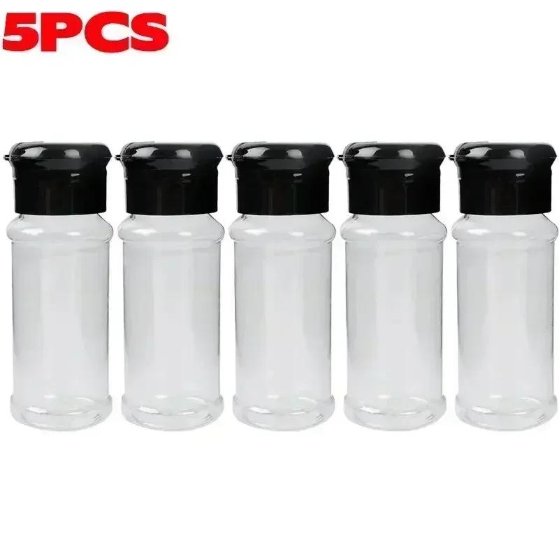 Transparent Seasoning Jars Salt Pepper Shaker Bottles Spices Storage Condiment Boxes Powder Storage Container Kitchen Gadget