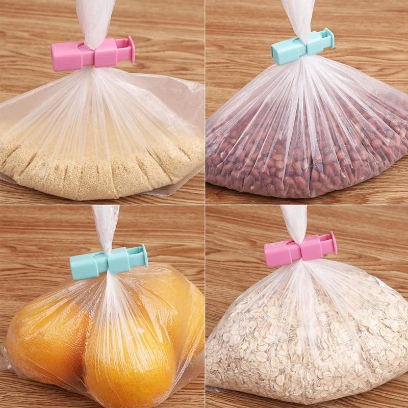 15pcs Food Sealing Bag Clip Reusable Fresh Food Storage Tools Plastic Sealer Clamp Snack Bread Seal Bag Home Kitchen Storage Clips