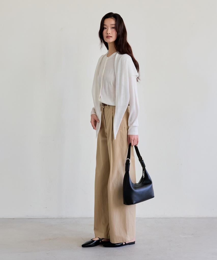 THEELO Cotton Pintuck Pants (Beige)