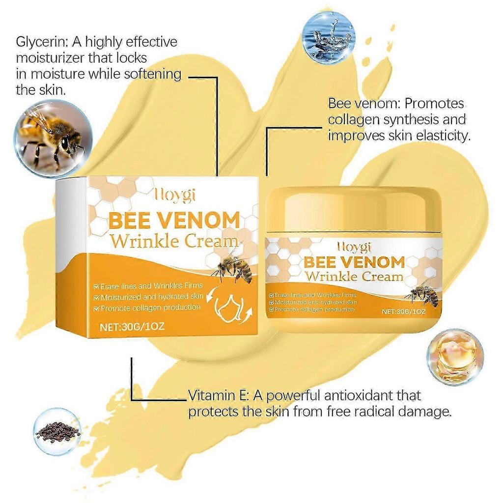 Bee Venom Wrinkle Removal Cream, Bee Venom Anti-Wrinkle Firming Cream, Bee Venom Cream, Moisturizing & Hydrating Skin, Lifting & Recovery for All Skin