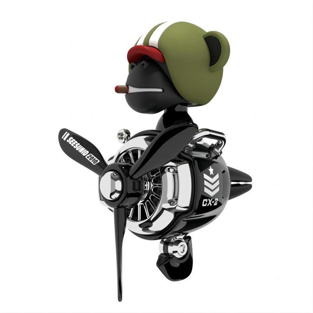 New Car Air Outlet Clip Cartoon Bear Propeller Small Airplane Shaking Head Doll Car Decoration Interior Ornaments Creative