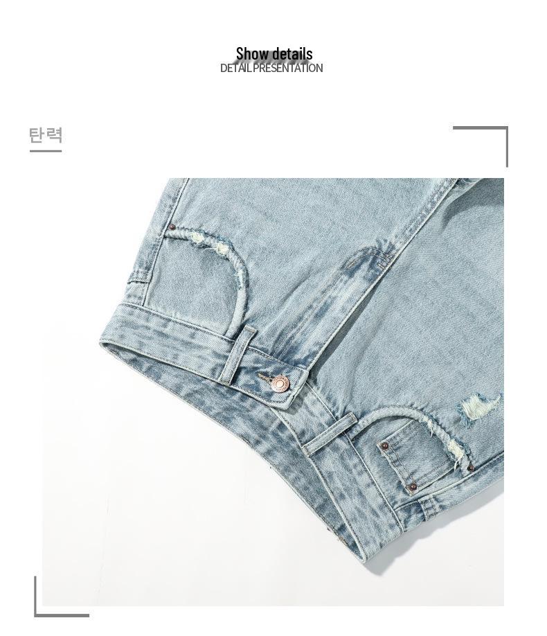 Spring 2024 High-Waisted Light Wide-Leg Jeans for Women: New Slimming, Loose Straight-Leg Design