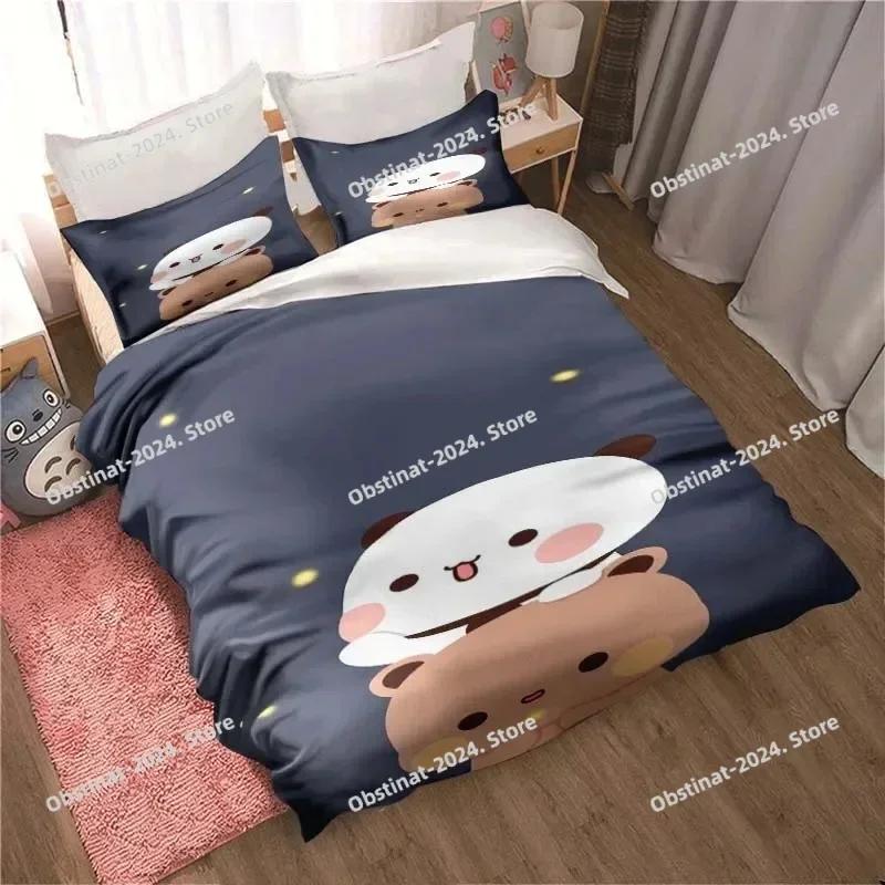 Bubu Dudu Cartoon Cute Bear Kawaii Christmas Gift Bedding Set Duvet Cover Sheet Pillowcase Soft Quilt Cover Queen King Size