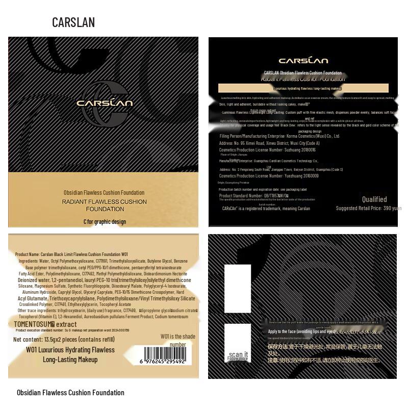 Carslan Luster Radiant & Obsidian Cushion Foundation