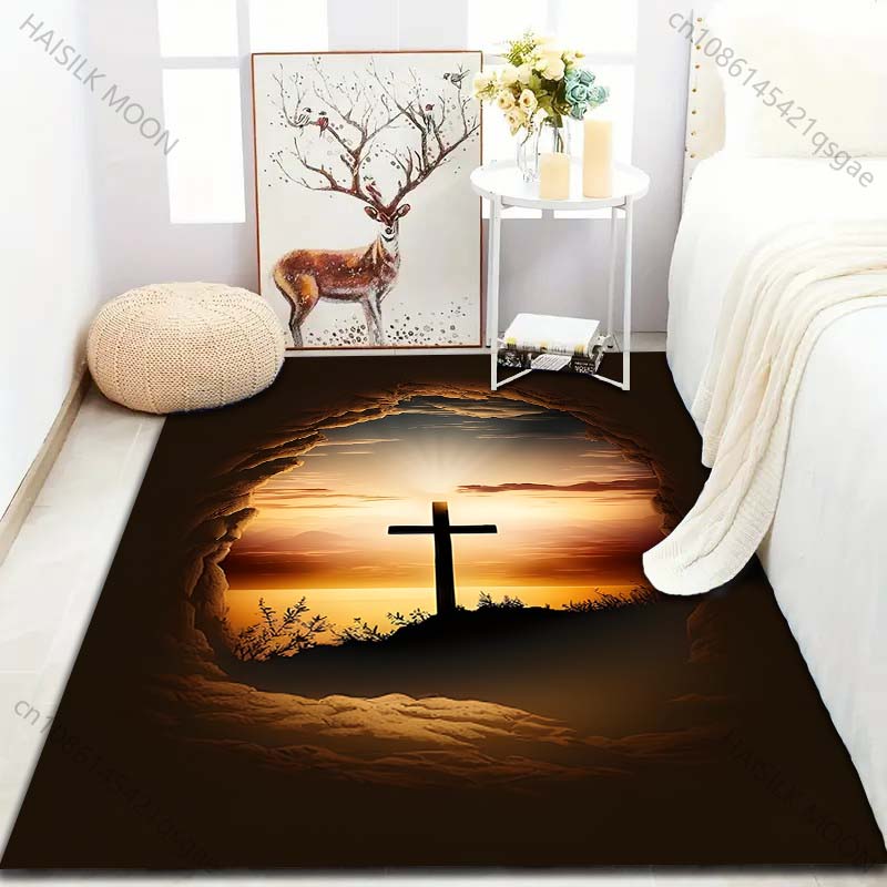 Multiple sizes Cave Sunrise Scenic Rug Pattern Carpet for Living Room Bedroom Sofa Home Decor Non-slip Floor Mat Luxury Gift