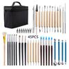 23-Piece Ceramic Carving Tool Set: Includes Pottery Knives, Silicone Pens, Clay Dotting Tools, and Roll-Up Case