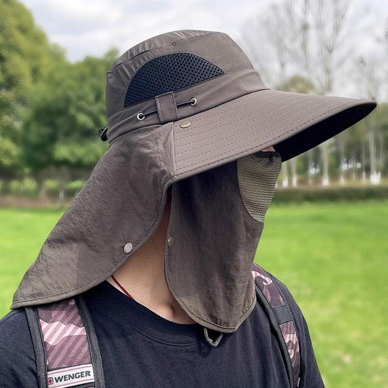 Men Women UV Protection Sun Hat With Wide Brim Breathable Fishing Cap Hiking Outdoor Travel