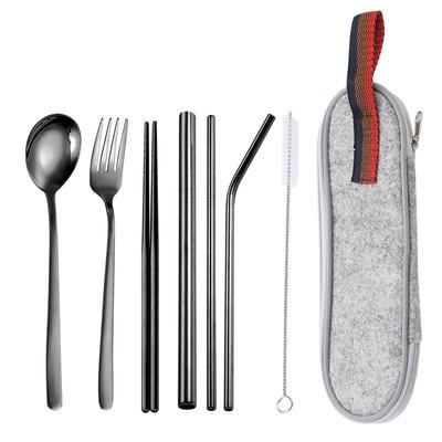 Ensemble de couverts portable en acier inoxydable style coréen