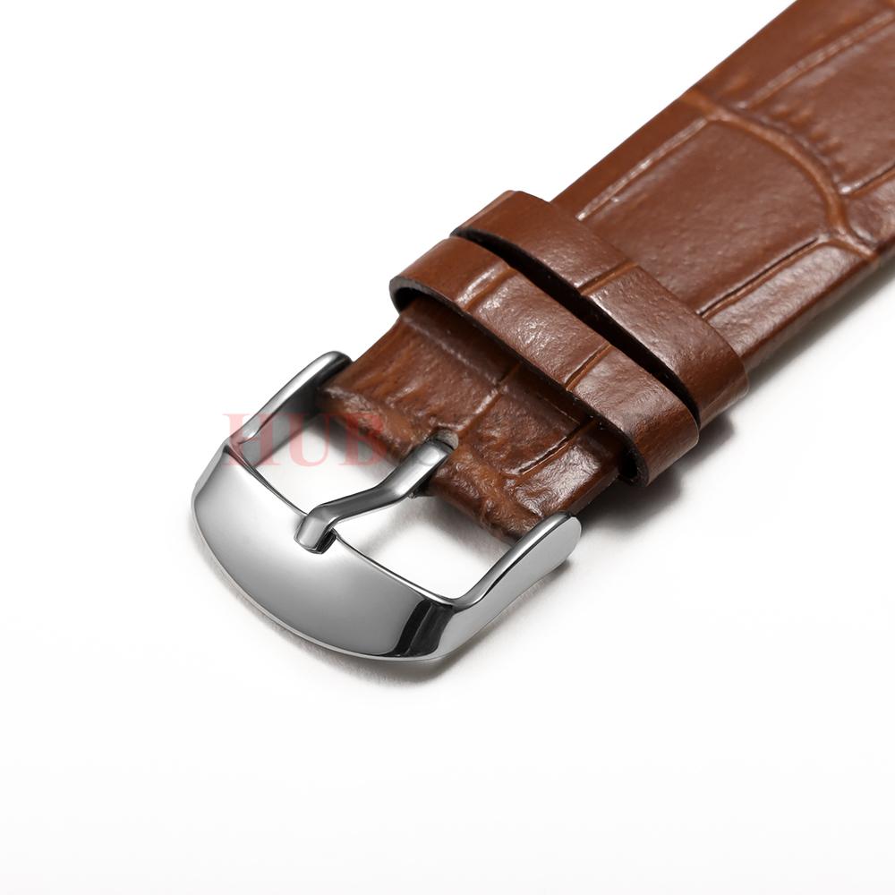 12mm 14mm 16mm 18mm 20mm 22mm Cowhide Watch Strap Universal Watchband for Women Men Solid Buckle Black Brown Watch Accessories