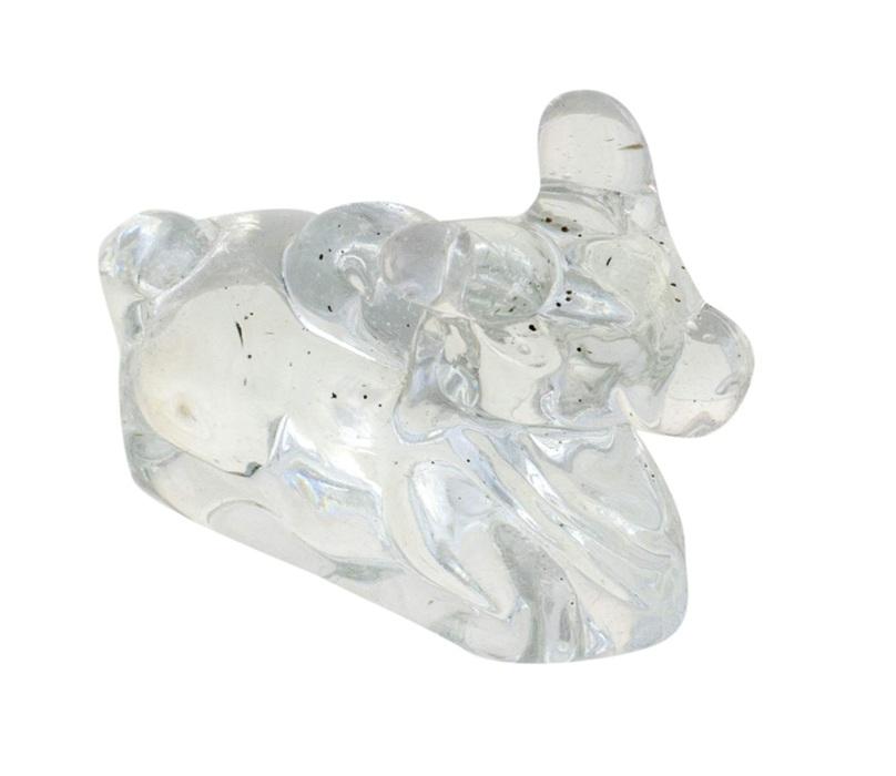 TreegoArt Clear Crystal Statue Nandi Idol Small Sculpture Figurine Showpiece Item for Home Decor - Pack of 1