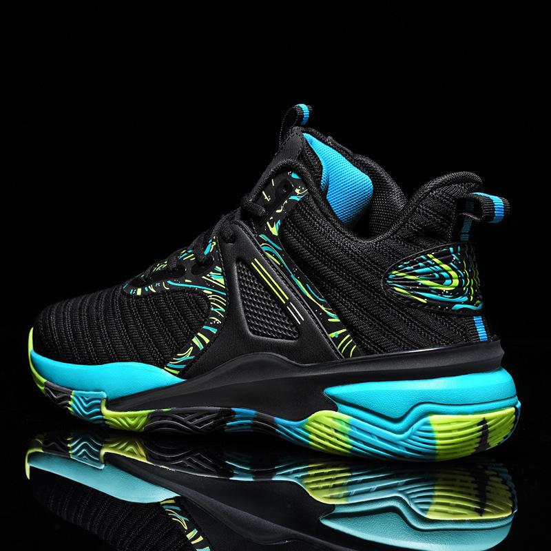 Men's Shoes Basketball Sports Shoes High-top Non-slip Shock-absorbing Sneakers Friction Sound Students Actual Combat Breathable Venom Running Shoes