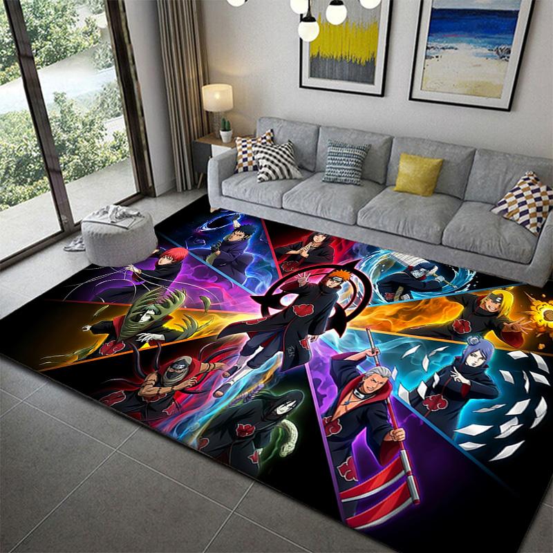 Naruto Classic Scene Print Area Rug Soft Fluffy Mat for Bedroom Living Room Decor 60x90cm