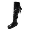 Europäische und amerikanische Mode-Stiefel dicke Absätze aber knielang hohe Ritterstiefel große Größe Damenstiefel