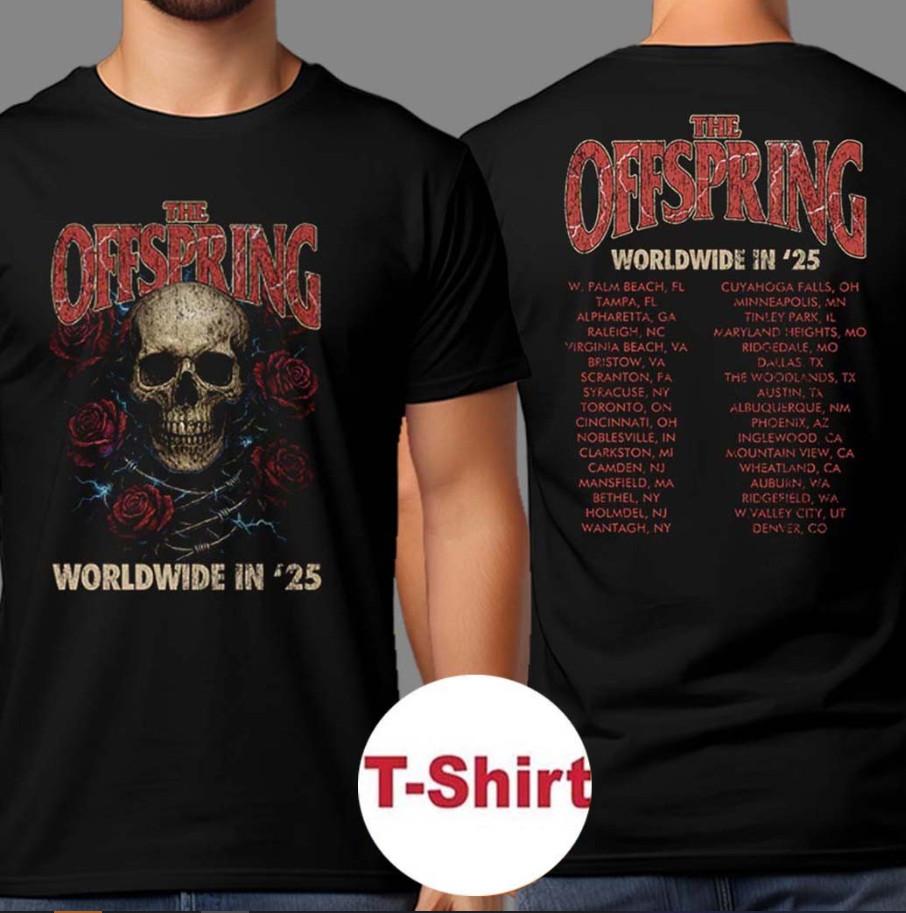 The Offspring Rose Skull 2026 Ladies Tour T-shirt size S-5XL XL