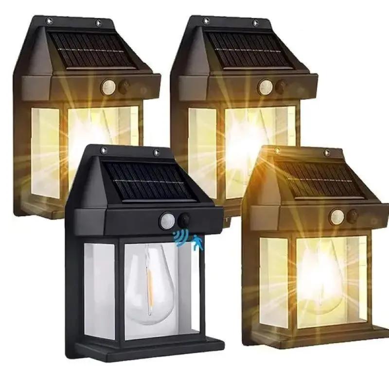 1/2/4/8 Solar Tungsten Wall Lamp IP65 Retro Tungsten Wire Design Unique Style Suitable for Garden Balcony Porch Courtyard