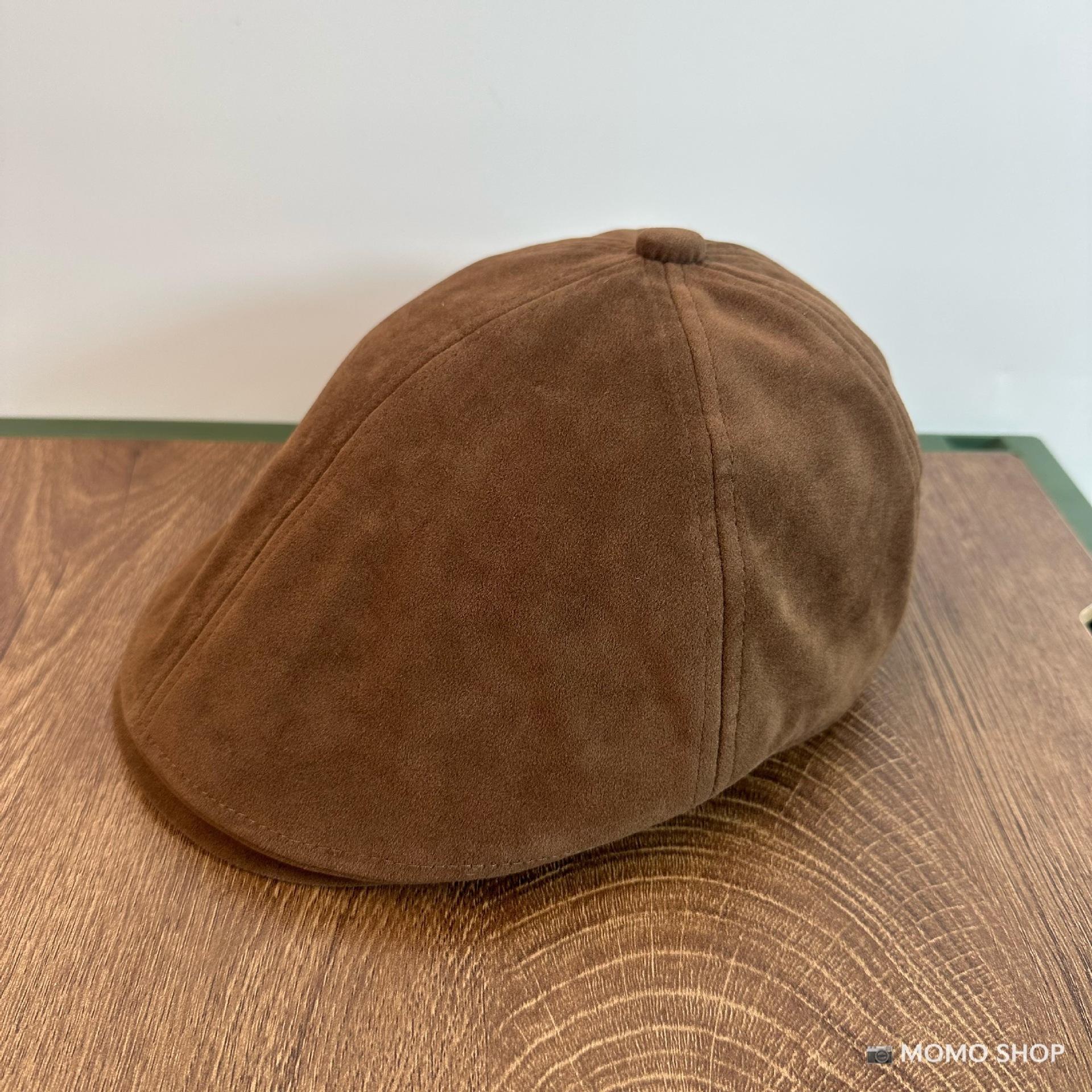 

Korean Version of Forward Hat Suede Autumn and Winter Warmth and Fashionable Retro Versatile Solid Color Street Cap for Men and Women