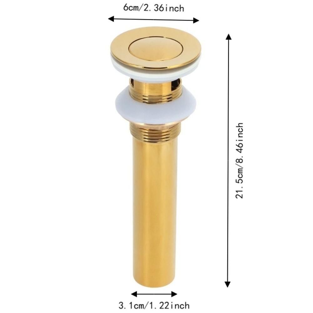 Push Bounce Basin Drain Stopper Gold Drain Stopper Anti Clog Sink Drain  Home Bathroom