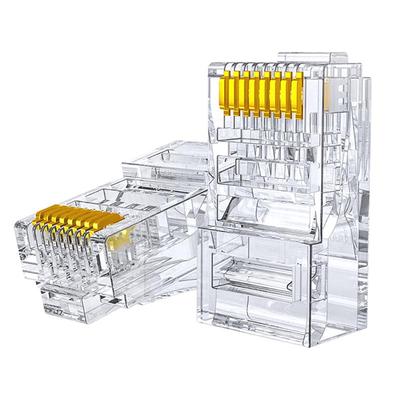 Conector de Rede HAILE Cat5e RJ45 Banhado a Ouro