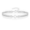 Vnox A-Z Iniziale Braccialetti a Catena Cubana per Uomo Donna, Acciaio Inossidabile Colore Argento Maglie Ovali, Braccialetto con Ciondolo Lettera Nome Regalo