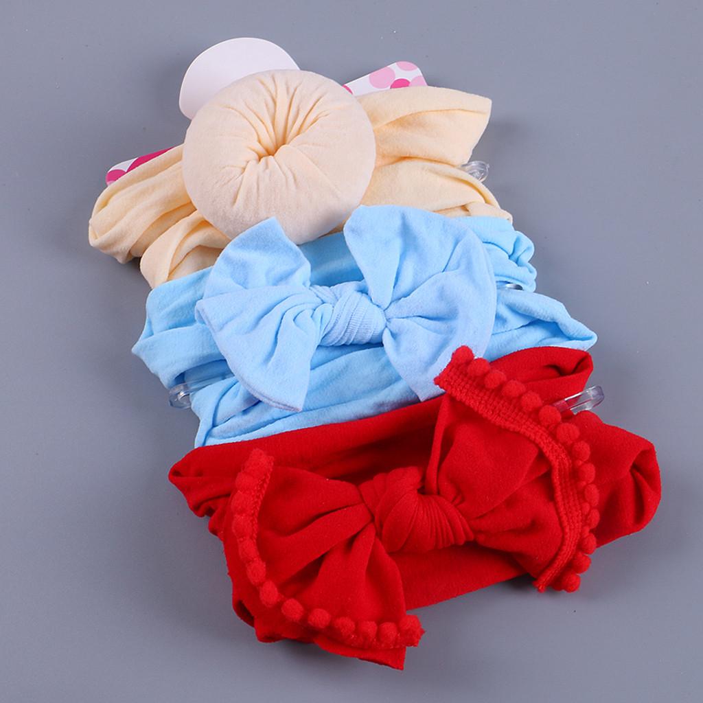 3Pcs Kids Floral Headband Girls Baby Elastic Bowknot Accessories Hairband Set Free Size